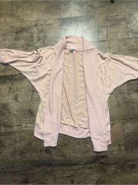 Ginger G Blush Open-Front Draped Cardigan